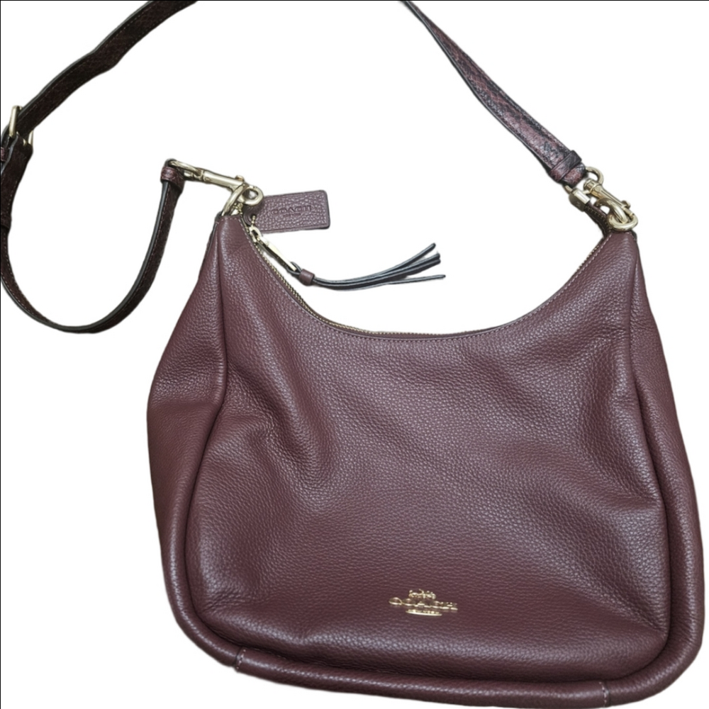 Coach Jules Hobo Burgundy Leather Shoulder Bag